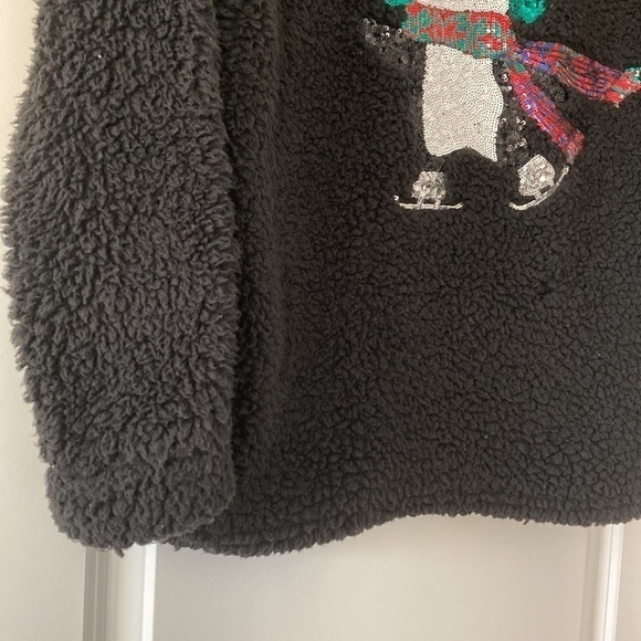 Time and Tru small Christmas sweatshirt penguin Christmas holidays fleece - Picture 3 of 10